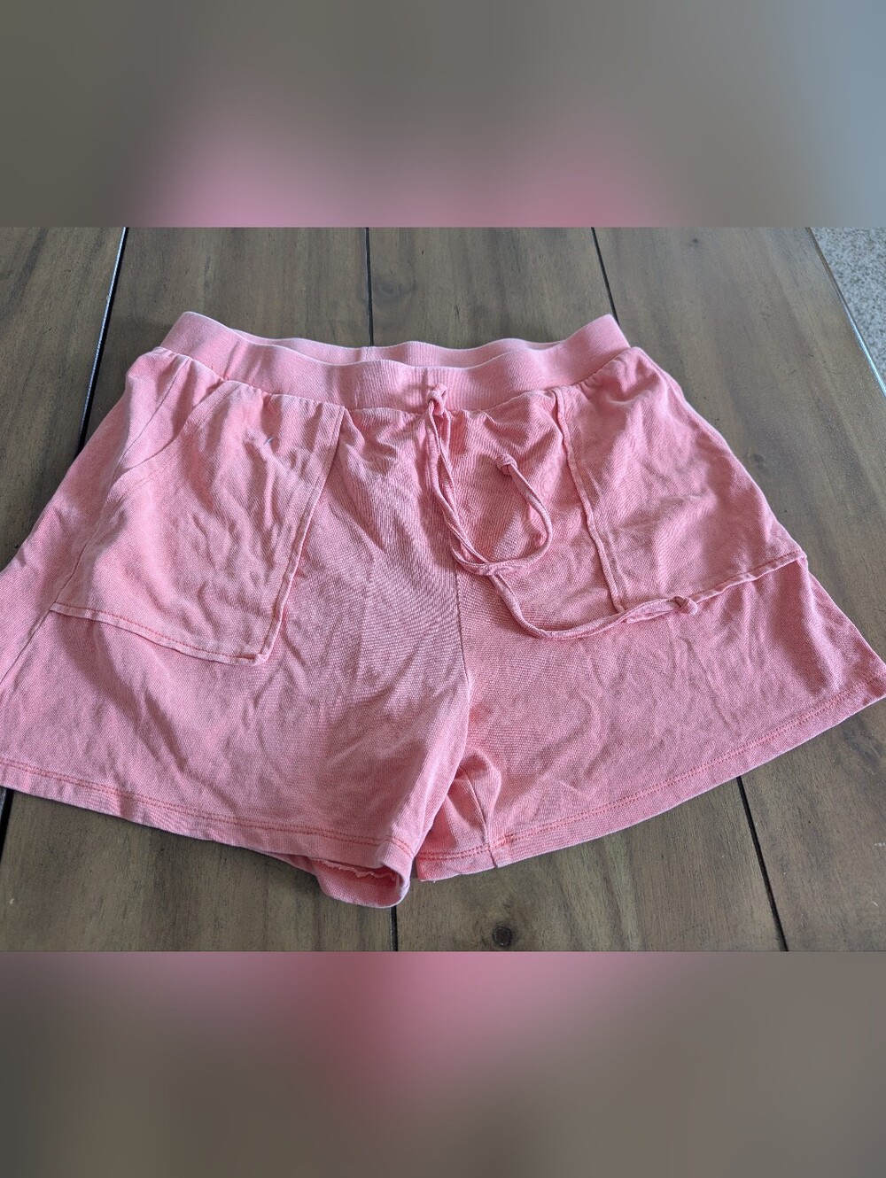 Double Zero Coral Pink Drawstring Athletic Shorts